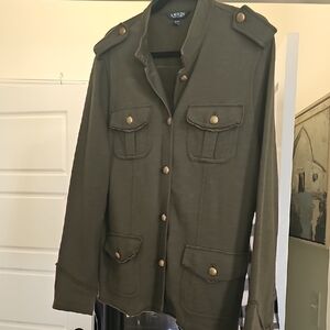 Lauren Olive Button-Up Jacket